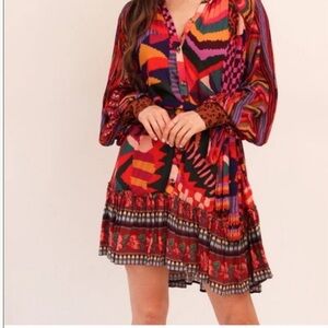 FARM RIO Red Abstract dress